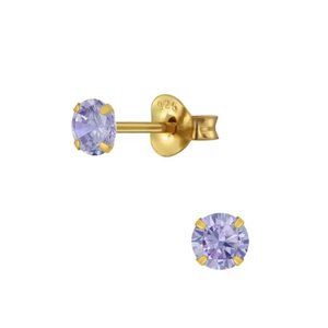 Gold Lavender Stud Earrings